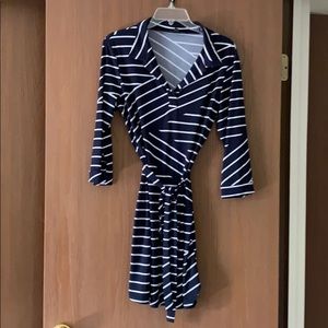 Navy and white dress